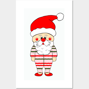 Striped Santa Posters and Art